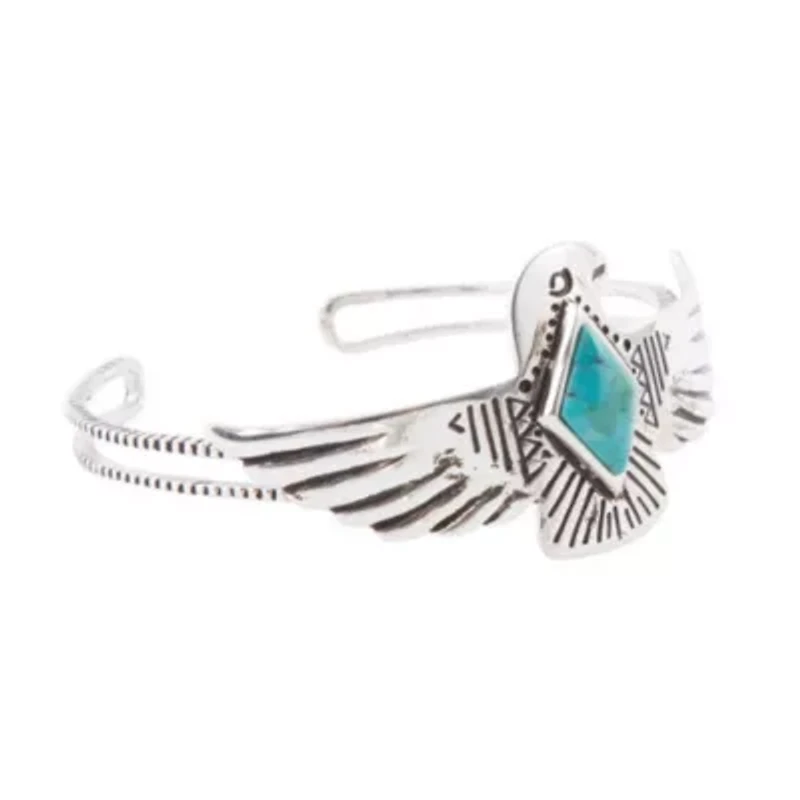 Turquoise and Sterling Silver Phoenix Cuff Bracelet