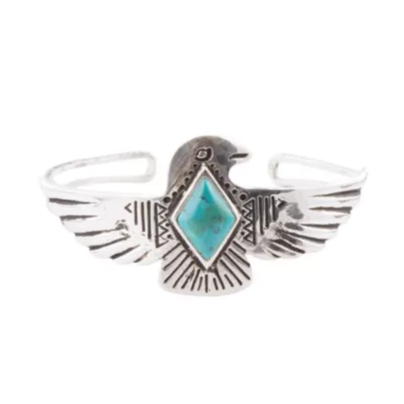 Turquoise and Sterling Silver Phoenix Cuff Bracelet