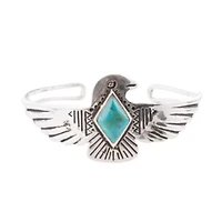 Turquoise and Sterling Silver Phoenix Cuff Bracelet