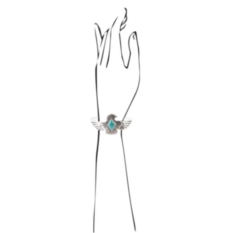 Turquoise and Sterling Silver Phoenix Cuff Bracelet