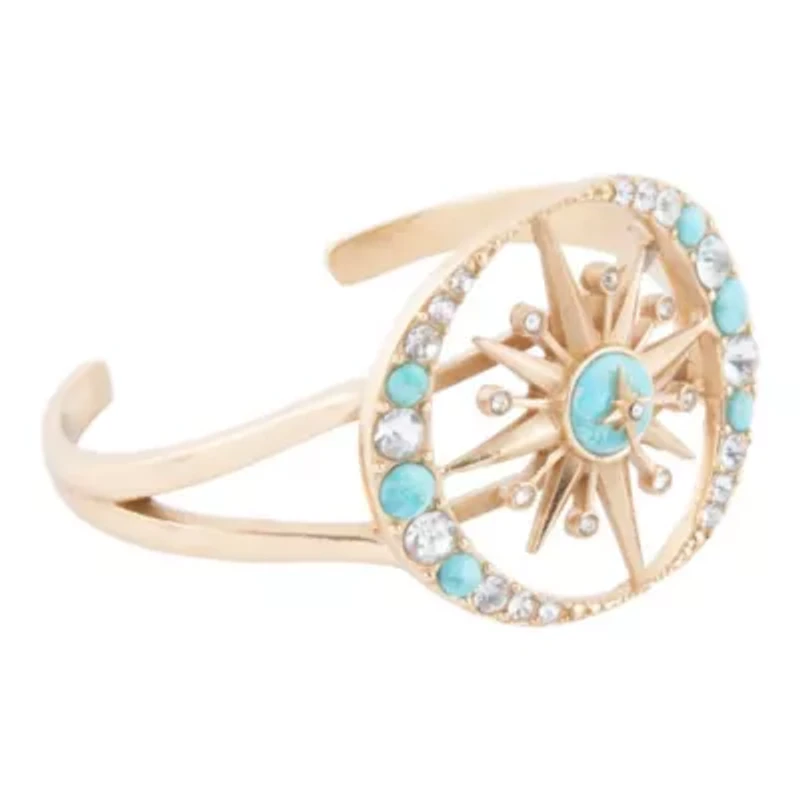 Celestial Turquoise Golden Cuff Bracelet