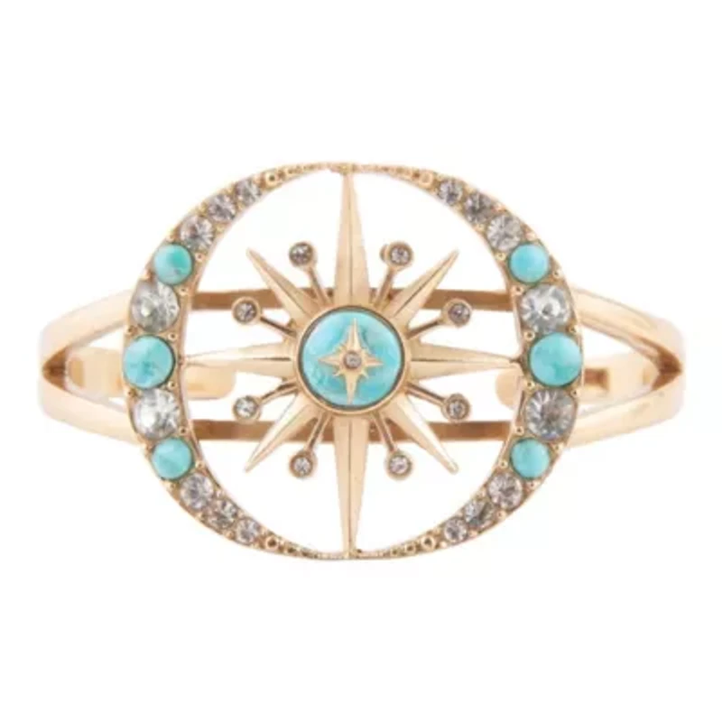 Celestial Turquoise Golden Cuff Bracelet