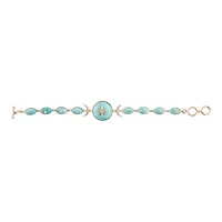 Celestial Blue Turquoise Golden Link Bracelet