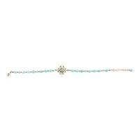 Celestial Blue Turquoise Golden Beaded Bracelet