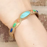 Concho Colorful Golden Cuff Bracelet