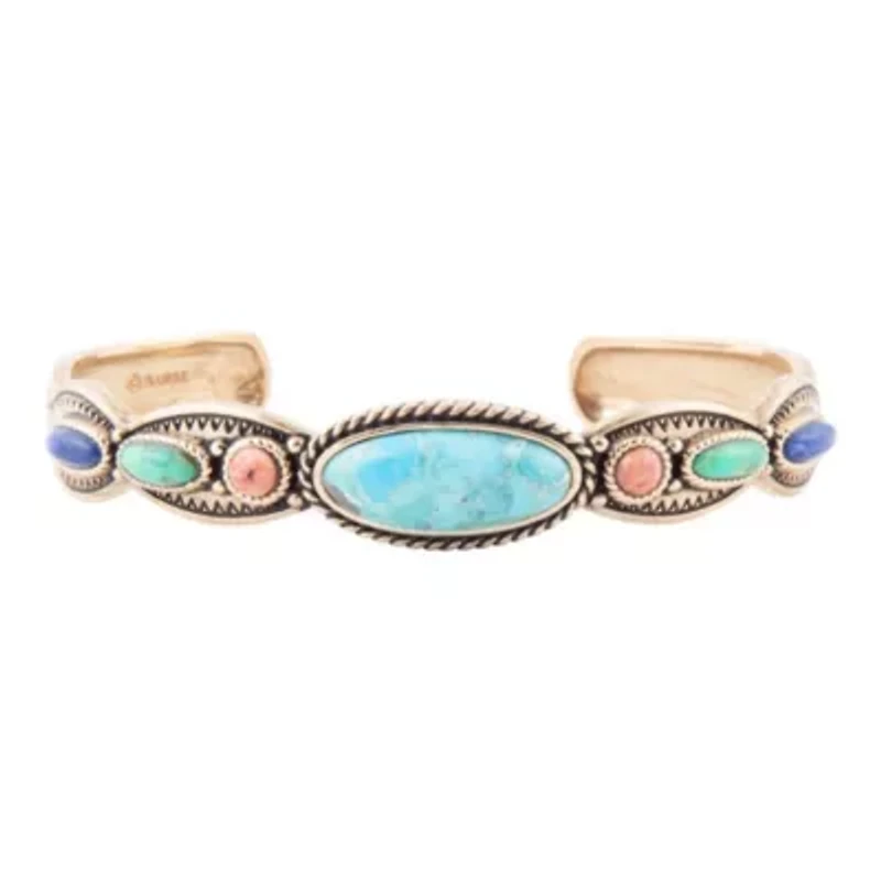 Concho Colorful Golden Cuff Bracelet