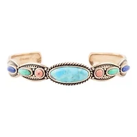 Concho Colorful Golden Cuff Bracelet