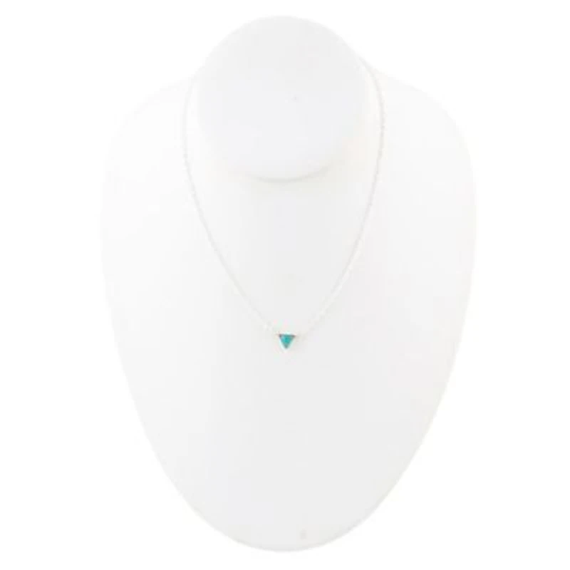 Turquoise and Sterling Silver Trident Necklace