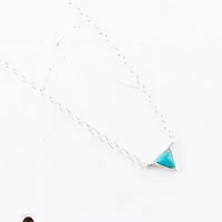 Turquoise and Sterling Silver Trident Necklace