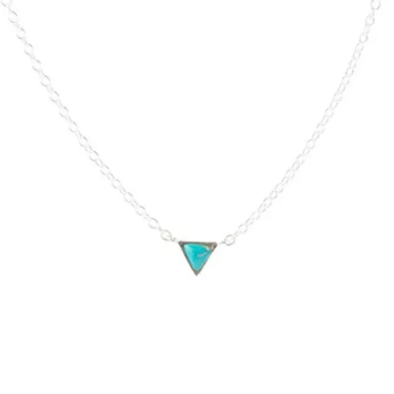 Turquoise and Sterling Silver Trident Necklace