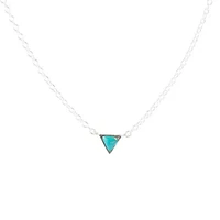 Turquoise and Sterling Silver Trident Necklace