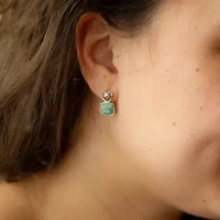 Little Bits Blue Turquoise Post Silver Earrings