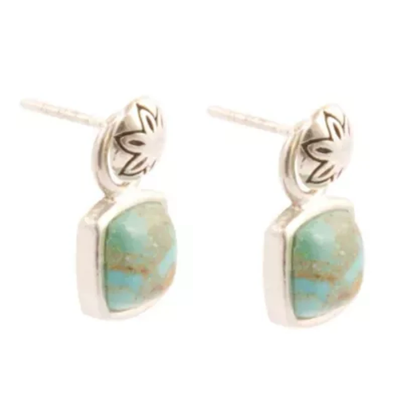 Little Bits Blue Turquoise Post Silver Earrings