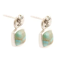 Little Bits Blue Turquoise Post Silver Earrings