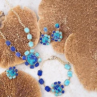 Duality Blue Lapis and Turquoise Golden Pendant Necklace