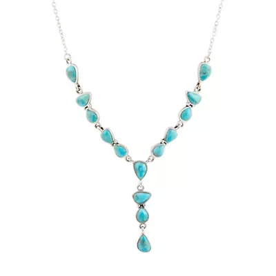 Durango Blue Turquoise and Silver Y-Necklace