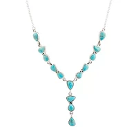 Durango Blue Turquoise and Silver Y-Necklace