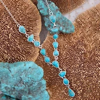 Durango Blue Turquoise and Silver Y-Necklace