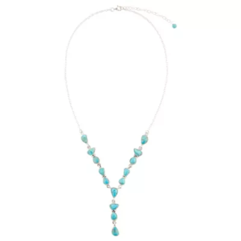 Durango Blue Turquoise and Silver Y-Necklace