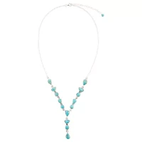 Durango Blue Turquoise and Silver Y-Necklace