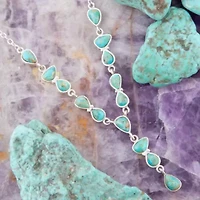 Durango Blue Turquoise and Silver Y-Necklace