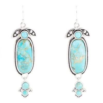 Emile Blue Turquoise Silver Dangle Earrings