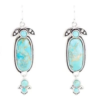 Emile Blue Turquoise Silver Dangle Earrings