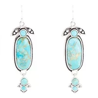 Barse Jewelry Emile Blue Turquoise Sterling Silver Dangle Earrings