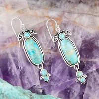Barse Jewelry Emile Blue Turquoise Sterling Silver Dangle Earrings