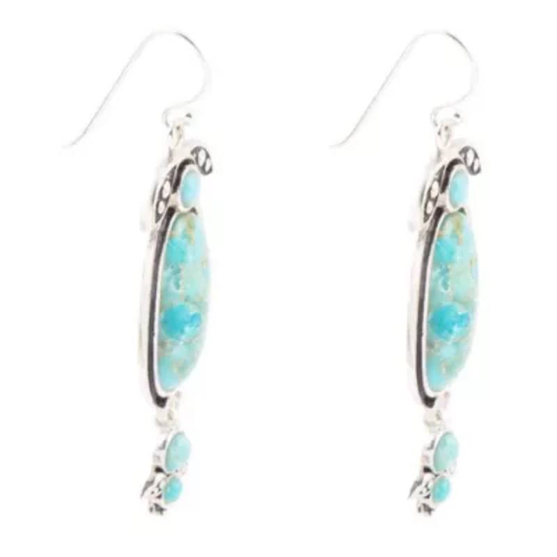 Barse Jewelry Emile Blue Turquoise Sterling Silver Dangle Earrings