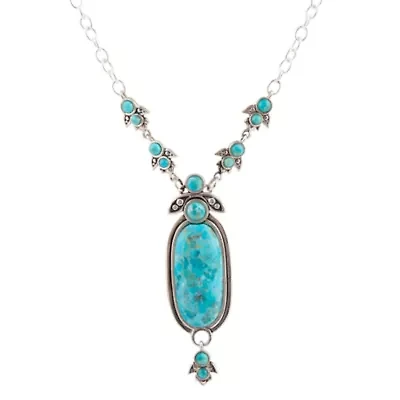 Emile Silver and Blue Turquoise Pendant Necklace
