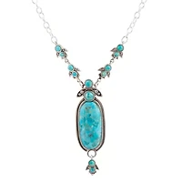 Emile Silver and Blue Turquoise Pendant Necklace