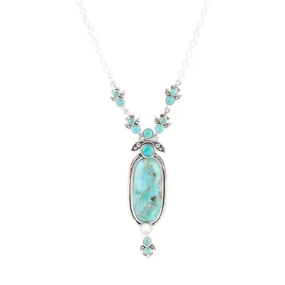Barse Jewelry Emile Sterling Silver and Blue Turquoise Pendant Necklace