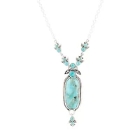 Barse Jewelry Emile Sterling Silver and Blue Turquoise Pendant Necklace