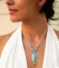 Barse Jewelry Emile Sterling Silver and Blue Turquoise Pendant Necklace