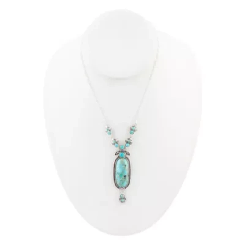 Barse Jewelry Emile Sterling Silver and Blue Turquoise Pendant Necklace