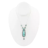 Barse Jewelry Emile Sterling Silver and Blue Turquoise Pendant Necklace