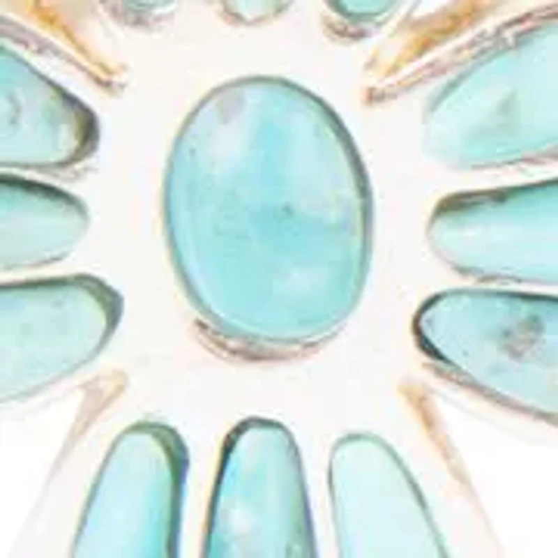 Blue Turquoise Cross Silver Drop Earrings