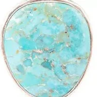 Double Stranded Blue Turquoise Silver Statement Pendant Necklace