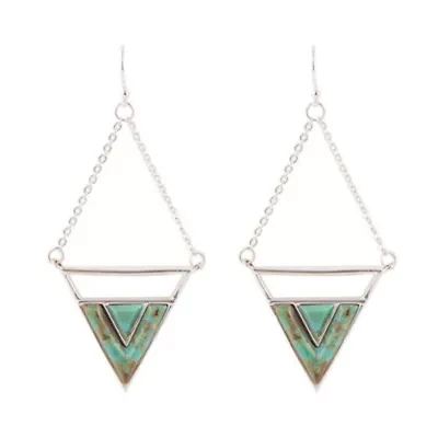 Turquoise Trapeze Sterling Silver Earrings
