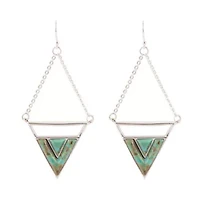 Turquoise Trapeze Sterling Silver Earrings