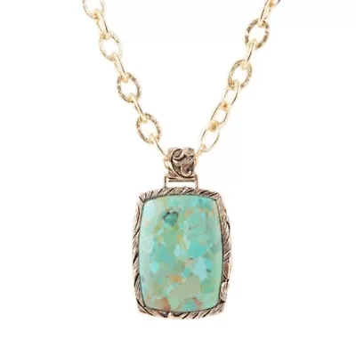 Jacquard Blue Turquoise Golden Pendant Necklace