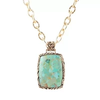 Jacquard Blue Turquoise Golden Pendant Necklace