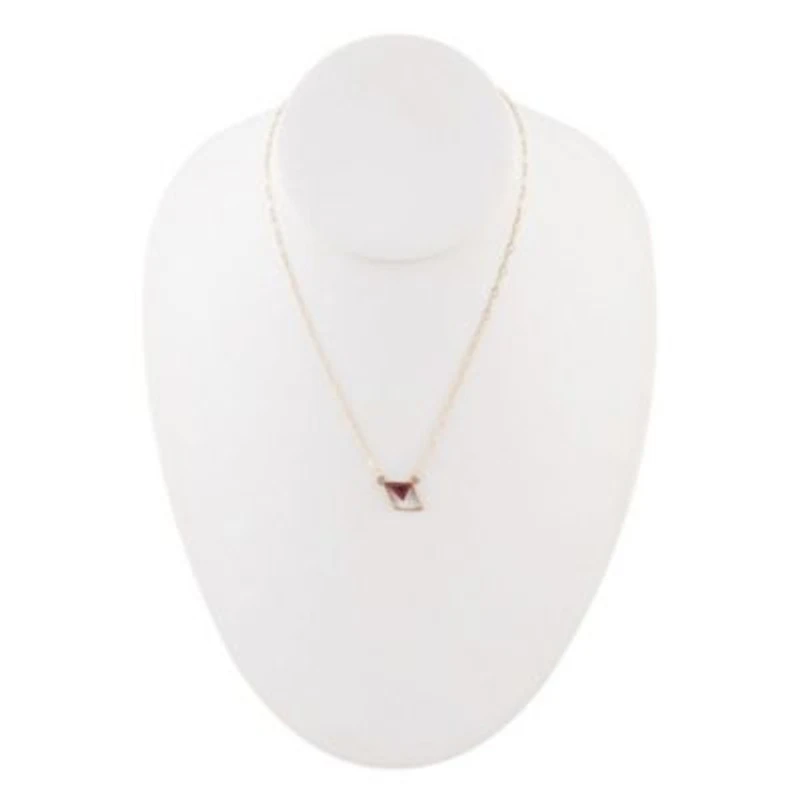 Corundum and Bronze Triangle Necklace