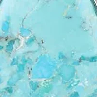 Blue Turquoise Pendant and White Pearl Silver Necklace