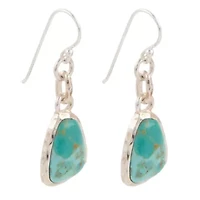 Blue Turquoise and Silver Drop Earrings
