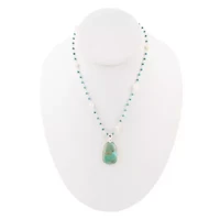 Madeleine Blue Turquoise and Silver Drop Pendant Necklace