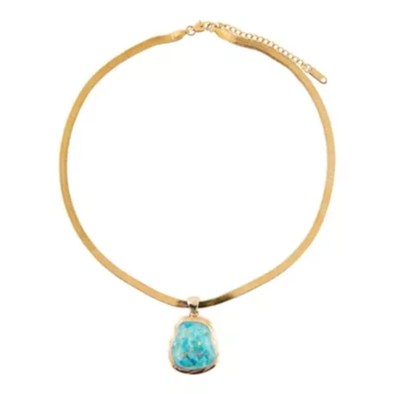 Turquoise Baron Snake Chain Pendant Necklace