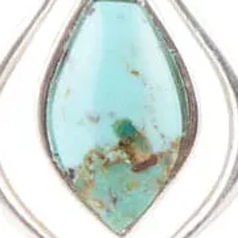 Dainty Blue Turquoise and Silver Pendant Necklace