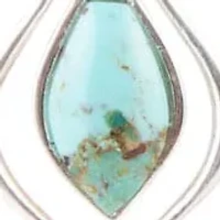 Dainty Blue Turquoise and Silver Pendant Necklace